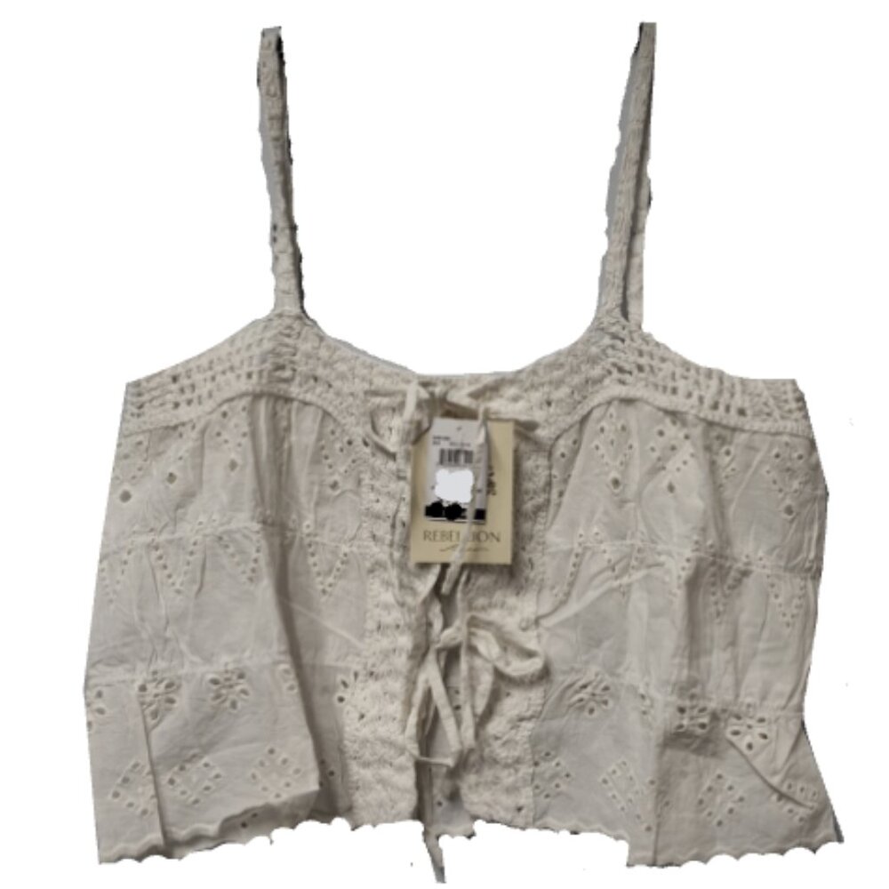 Brand New Women's Rebellion Again Eyelet Tank Top